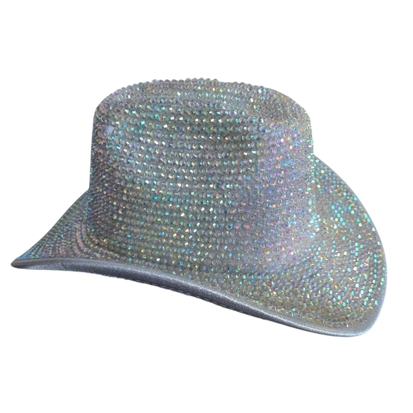 Rhinestone Iridescent Silver Jewel Cowboy Carter Tour Cowgirl Hat main image 7